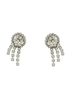 Alessandra Rich Crystal Cascade Earrings SILVER