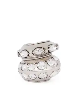 Alexander McQueen ALEXANDER MCQUEEN Jewelled Accumulation Ring in Antiqued Silver