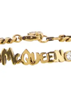 Alexander McQueen Gold Graffiti Bracelet GOLD