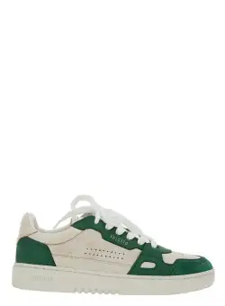 AXEL ARIGATO 'Dice Low' Green and White Low Top Sneakers with Embossed Logo and Vintage Effect in Leather Woman WHITE