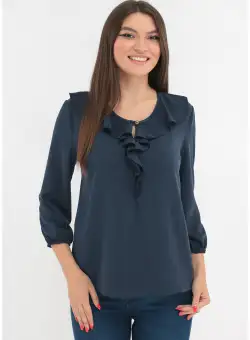 Bluza bleumarin cu volanase
