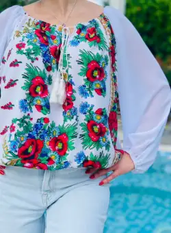 Bluza stilizata cu motive traditionale Margareta 9