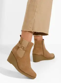 Botine cu platforma Larimar camel