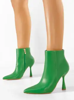 Botine cu toc subtire Finana verzi