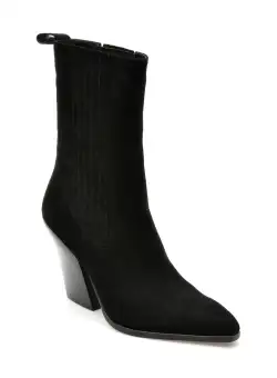 Botine EPICA negre, LM2342, din piele intoarsa