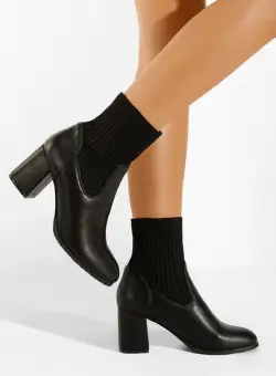 Botine tip soseta negre Boca