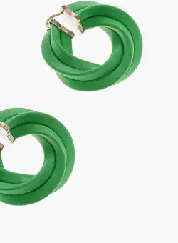 Bottega Veneta Soft-Leather Twisted Hoop Earrings Green