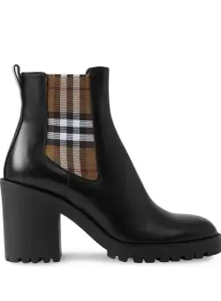 Burberry Burberry checkered panel ankle boots BLACK