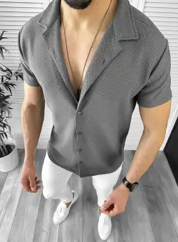 Camasa barbati casual gri 12480 7-4.3