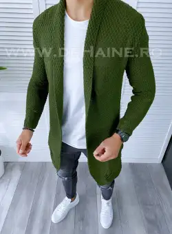 Cardigan barbati kaki slim fit ZR T3557 107-5