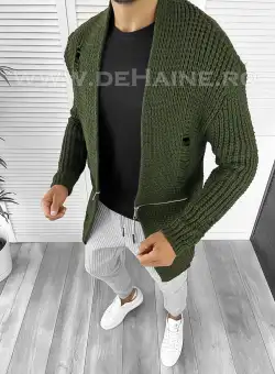 Cardigan barbati kaki slim fit ZR T3639 103-1.2 *1.1