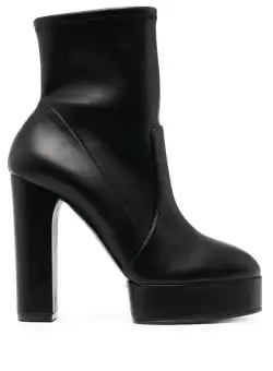 Casadei CASADEI Betty leather heel ankle boots BLACK