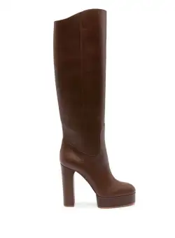 Casadei CASADEI Betty leather heel boots BROWN