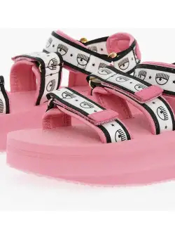 Chiara Ferragni Sandals Logomania With Velcro Closure Pink
