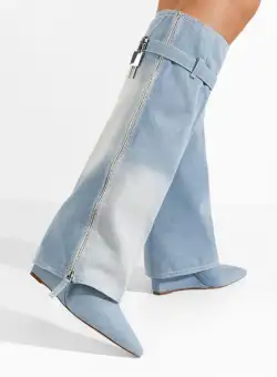 Cizme cu platforma Brillianza albastre