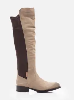 Cizme dama din piele naturala, Leofex - 424 Gri Velur