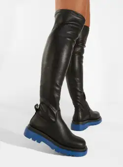 Cizme lungi peste genunchi negre Coria V2