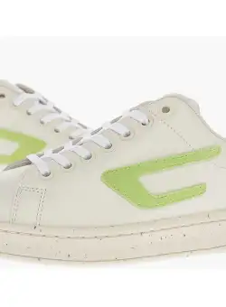 Diesel Leather S-Athene Sneakers With Contrasting Logo White