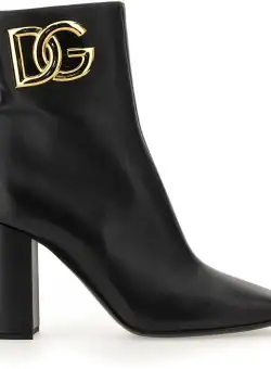 Dolce & Gabbana Ankle Boot With Logo BLACK
