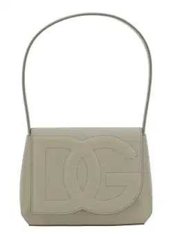 Dolce & Gabbana 'DG Logo' White Shoulder Bag in 3D Quilted Logo Detail in Smooth Leather Woman WHITE