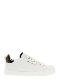 Dolce & Gabbana Dolce & Gabbana Woman's Portofino White Leather Sneakers WHITE