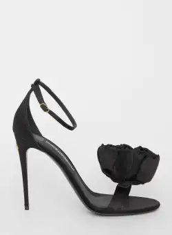 Dolce & Gabbana Keira Sandals In Satin BLACK