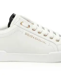 Dolce & Gabbana Portofino Sneakers With Pearl BIANCO ORO