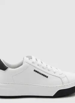 DSQUARED2 DSQUARED2 WHITE AND BLACK LEATHER SNEAKERS WHITE