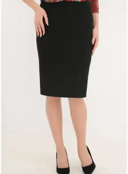 Fusta office din stofa neaga