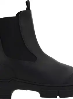 Ganni Rubber City Ankle Boots BLACK