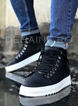 Ghete barbati casual negri CU MIC DEFECT DEF131 N8-4