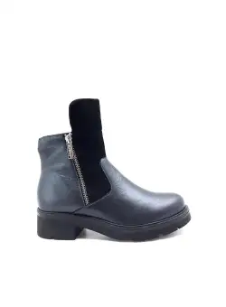 Ghete dama din piele naturala Leofex - 569 Gri Metalizat