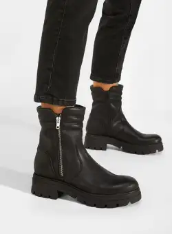 Ghete dama piele negre Harina