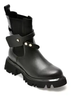 Ghete EPICA negre, 208871, din piele naturala