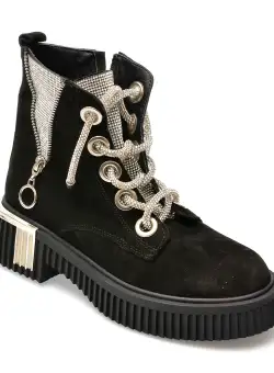 Ghete EPICA negre, 562382, din piele intoarsa