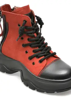 Ghete FLAVIA PASSINI rosii, 53966, din piele naturala