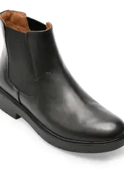 Ghete GEOX negre, D16QRC, din piele naturala