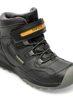 Ghete GEOX negre, J16AEA, din piele ecologica