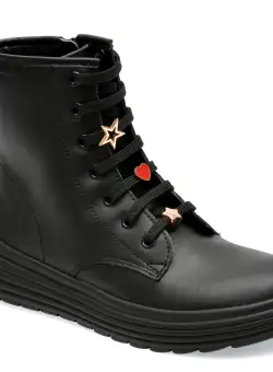 Ghete GEOX negre, J26ETA, din piele ecologica