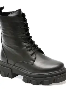 Ghete GLORIA negre, 56902, din piele naturala