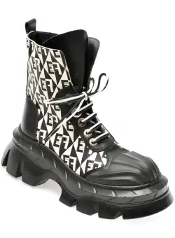 Ghete GRYXX alb-negru, 2914102, din piele naturala