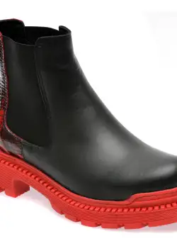 Ghete GRYXX negre, 200144K, din piele naturala