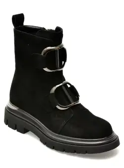 Ghete GRYXX negre, Z2145, din piele intoarsa