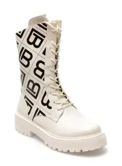 Ghete LAURA BIAGIOTTI albe, 8280, din piele ecologica