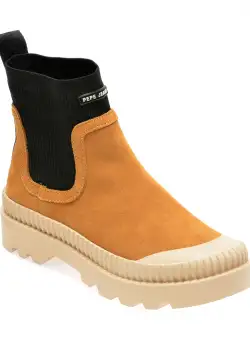 Ghete PEPE JEANS maro, LS50508, din piele intoarsa