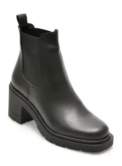 Ghete QUSHELI negre, 38421, din piele naturala