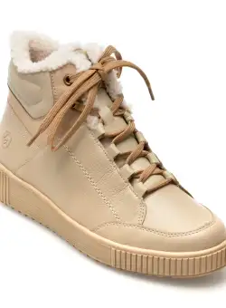 Ghete REMONTE bej, R7998, din piele naturala