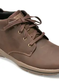 Ghete SKECHERS maro, HARPER, din piele naturala