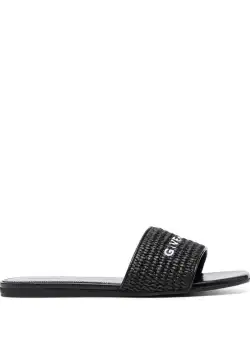Givenchy GIVENCHY 4G leather flat sandals Black