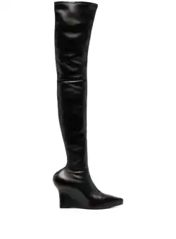 Givenchy GIVENCHY Leather over the knee heel boots Black